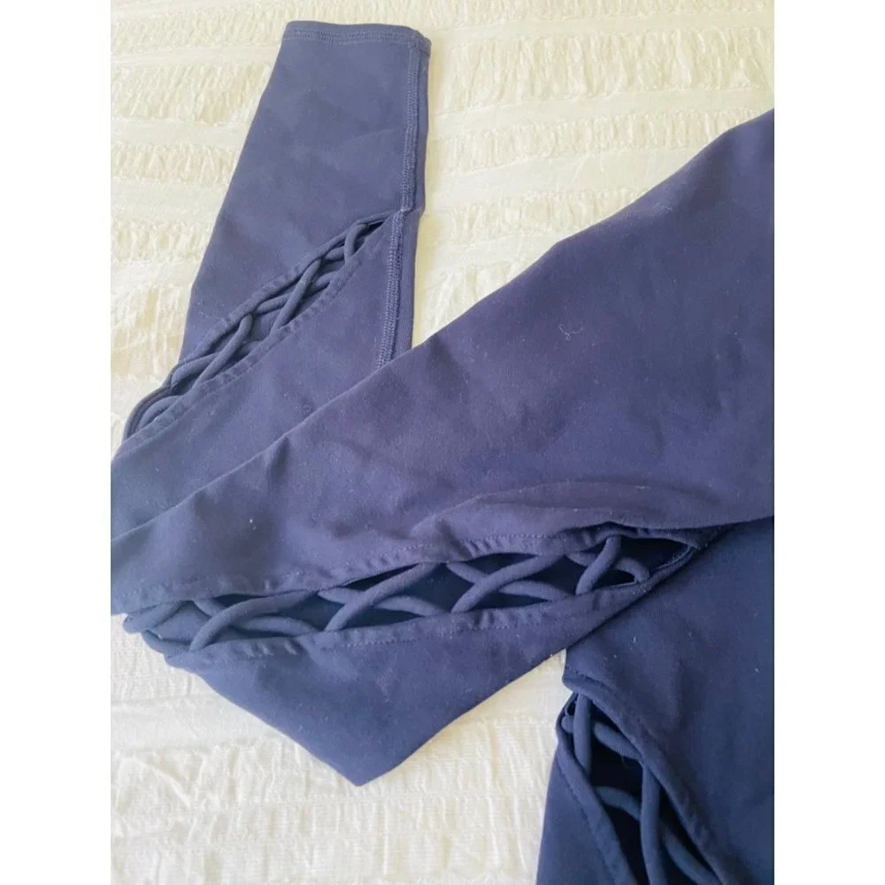Alo Navy Blue Entwine Leggings Sz XXS